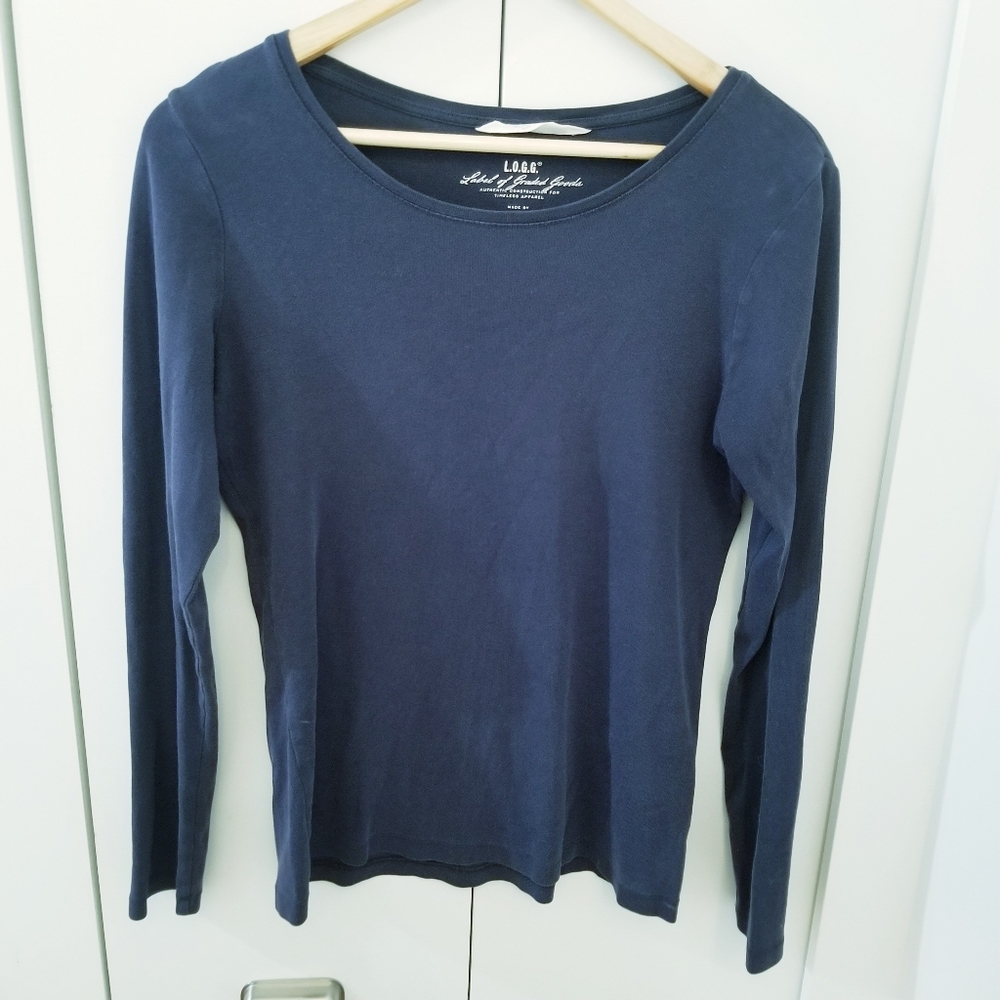 3/$45 Logg H&M | Blue Cotten Longsleeve T-Shirt Top Crew Neck